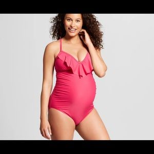 Isabel maternity pink swimsuit Medium